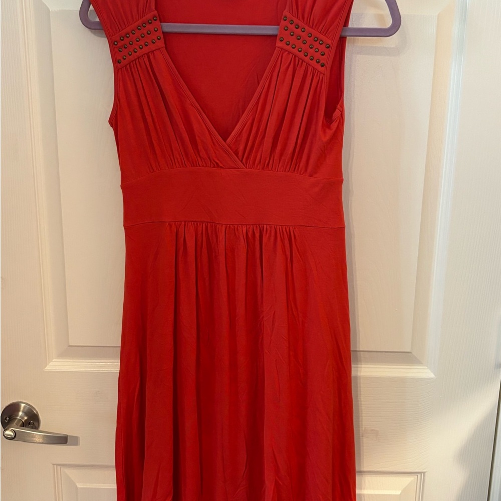 Banana Republic Red Jersey Sleeveless Dress